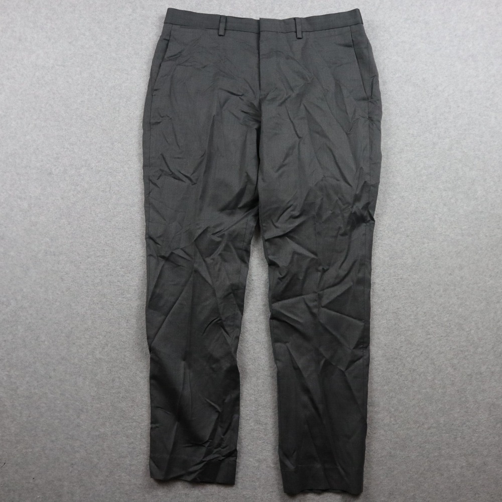 Express Pants Mens 34x29 Extra Slim Stretch Dress Suit‎ Formal Flat Front Gray